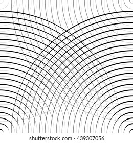 Concentric circles seamless monochrome pattern. Abstract geometry background