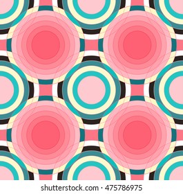 a concentric circles seamless tile in pink and blue