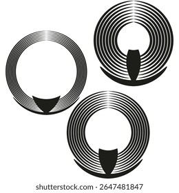 Concentric circles set. Abstract round elements. Minimalist shape Vector. Modern graphic illustration.