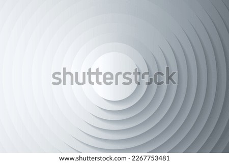 Concentric circles with shadows. Abstract background. White circulars. . Cut out paper. Vector graphic design Foto stock © 