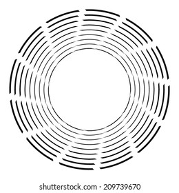 Concentric circles twirl abstract background