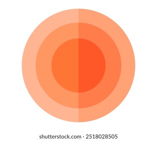 Círculos concêntricos em vários tons de laranja formam um design geométrico simples. Ideal para temas de simplicidade, modernidade, minimalismo, design estética, e arte abstrata.