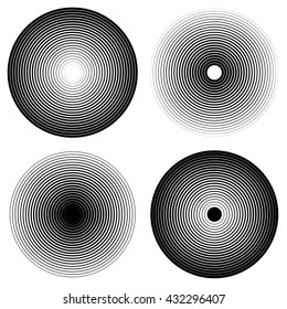 Concentric circles. Vector.