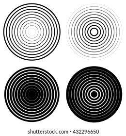 Concentric circles. Vector.