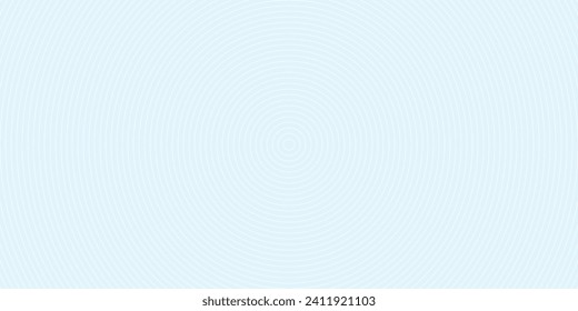 Concentric circles vector line template. Dynamic rings pattern for social media content background or poster design. White on blue background.