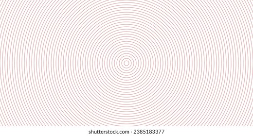 Concentric circles vector template. Dynamic rings pattern for social media content background or poster design. Red on white background.