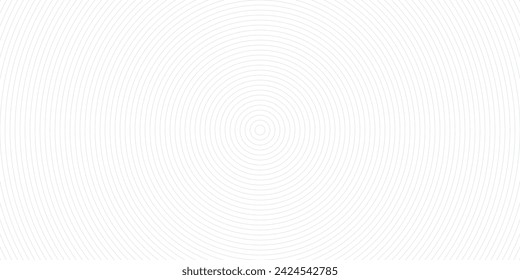 Concentric circles vector template. Dynamic symmetrical rings pattern for social media content background or poster design. Grey on white background.