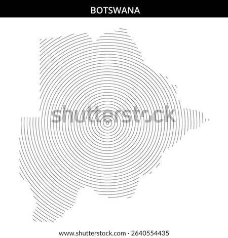 Concentric circles vividly represent Botswana's topography.