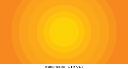 Círculos concéntricos de calor: un gradiente de amarillo y naranja que irradia hacia afuera