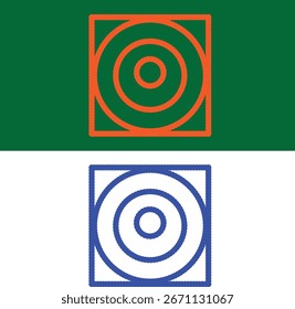 Konzentrische Kreise innerhalb eines quadratischen Designs für Ihre Website