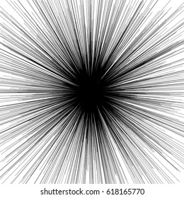 Concentric circular pattern. Random burst, radiating, radial element with distortion