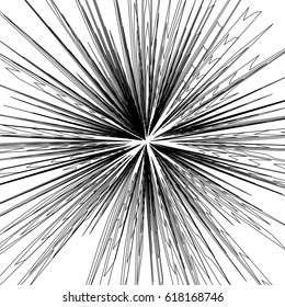Concentric circular pattern. Random burst, radiating, radial element with distortion