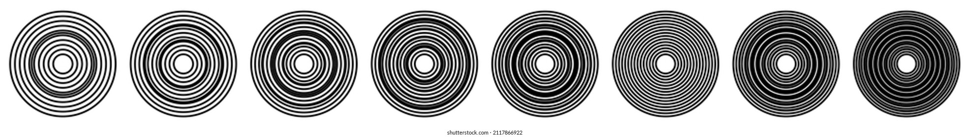 Círculos concéntricos, circulares, radiales, anillos