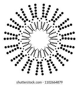 concentric  circular  radial   dots monochrome  black  and white abstract design element