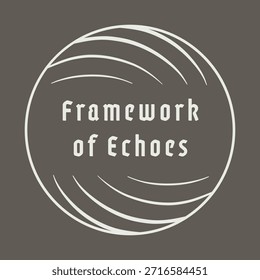 Los anillos circulares concéntricos forman una insignia redonda alrededor de la frase Marco de ecos.
