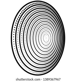 Concentric circulating, circle line and point. Abstract vortex line and dot background. Halftone effect. Vector illustration for design your website