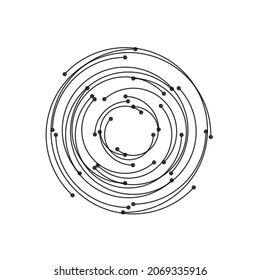 Concentric circulating, circle line and point. Abstract vortex line and dot background. Illustration for design your website and print.