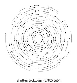 Concentric Circulating, Circle Line And Point. Abstract Vortex Line And Dot Background. Vector Illustration For Design Your Website And Print