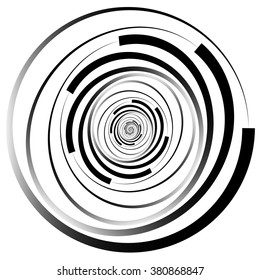 Concentric - converging circles. Abstract vortex, spiral