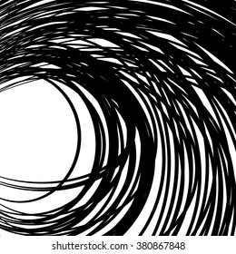 Concentric - converging random circles. abstract vortex, spiral