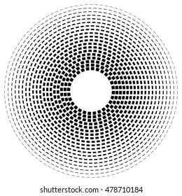 Concentric dashed line circles - Abstract geometric element on white
