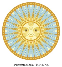 Concentric decorative mandala of the sun