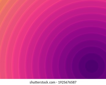 Círculos divergentes concéntricos. Fondo morado brillante. Vector