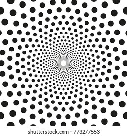 Concentric Dots In Circular Form. Abstract Vector Texture Background
