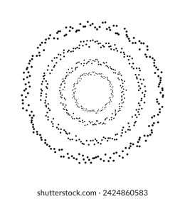 Círculos de puntos concéntricos. Patrón geométrico abstracto. Ilustración vectorial. EPS 10.