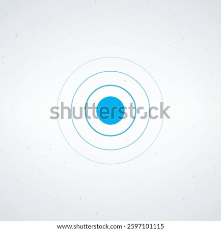 Concentric epicenter circles. Seismic Earthquake alert radar. Radial signal, sonar wave, soundwave rings. touch effect or pulse