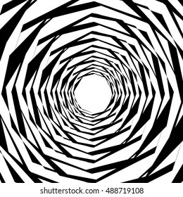 Concentric geometric hexagons / octagons. Abstract monochrome pattern. Editable vector.