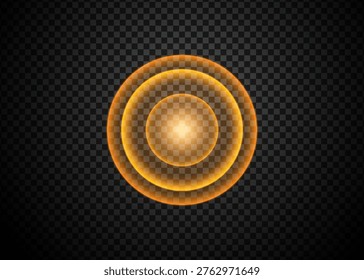 Círculos naranjas brillantes concéntricos