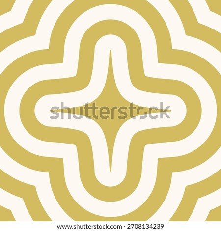 Concentric gold four-point star background. A monochromatic arrangement of hypnotic star-shaped outlines.