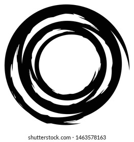 Concentric / grungy circular circle element. Radial, radiating textured / circular, circle shape
