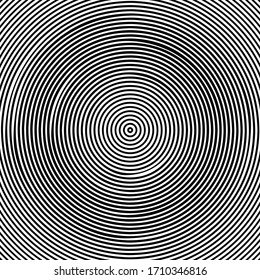 Concentric halftone lines pattern, modern stylish texture, black and white vector illustration.