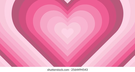 concentric hearts pink color background