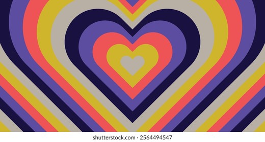 concentric hearts random color background