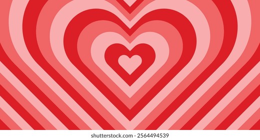 concentric hearts red graphics background