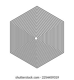 Concentric Hexagons consist of many shapes with the same center - Vector