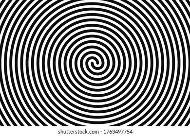 Concentric hypnotic spiral. Concept illusttration of hypnosis, vertigo. Abstract vector background.