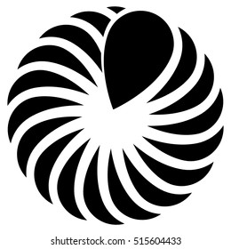 Concentric leaf shape for nature, ecological concepts