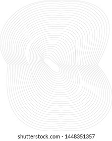 Concentric lines asymmetric shape round motion circular design element black monochrome isolated on white vector graphic icon sign template background