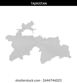 Concentric lines create an artistic representation of Tajikistan.
