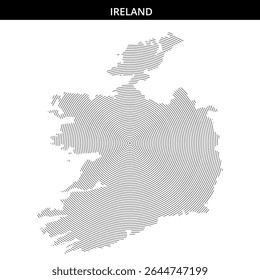 Concentric lines create a unique outline of Ireland's shape.