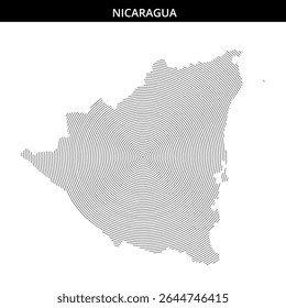 Linhas concêntricas criam uma representação única da Nicarágua.