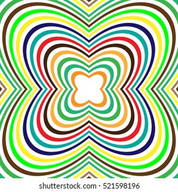 Concentric lines with distortion. Radial lines, radiating pattern with deformation effect