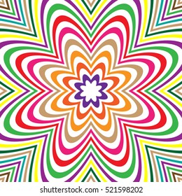 Concentric lines with distortion. Radial lines, radiating pattern with deformation effect