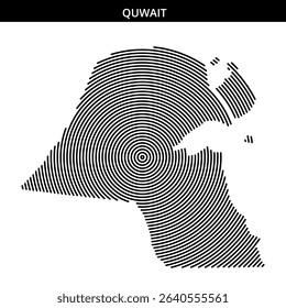 Concentric lines form an abstract representation of Kuwait.