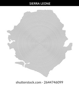 Linhas concêntricas ilustram o contorno da geografia de Serra Leoa.