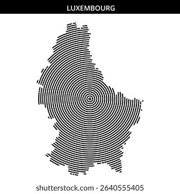 Concentric lines illustrate the shape of Luxembourg's geography.